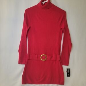 INC International Concepts Red Sheath Dress with Gold Accents